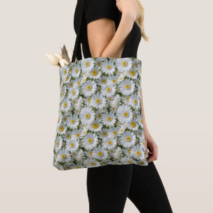 Small White Daisies Tote Bag