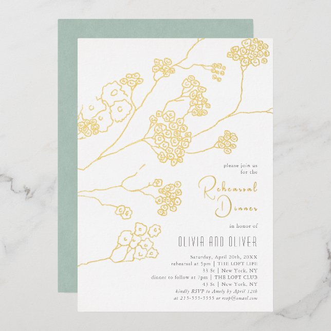 Small White Flowers Rehearsal Dinner (Front/Back)