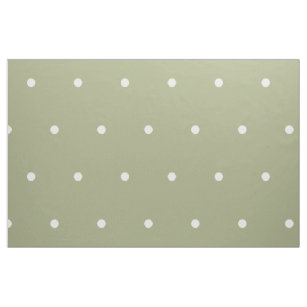 Small White Polka Dots on Sage Green Fabric