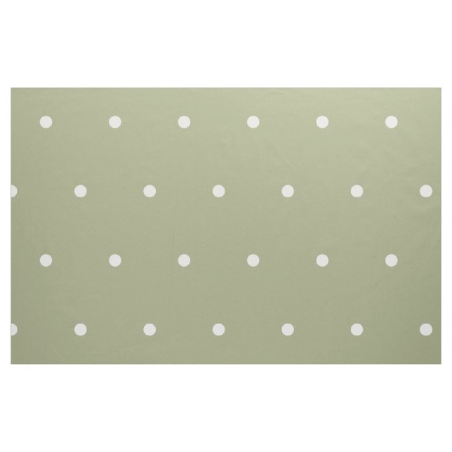 Small White Polka Dots on Sage Green Fabric (Fat Quarter)