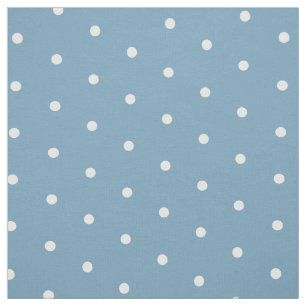 Small White Polka Dots on Sweet Carolina Blue Fabric