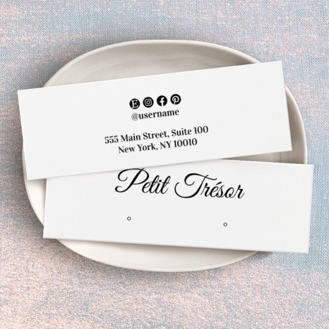 Small White Script  Stud Earring Display (Creator Uploaded)