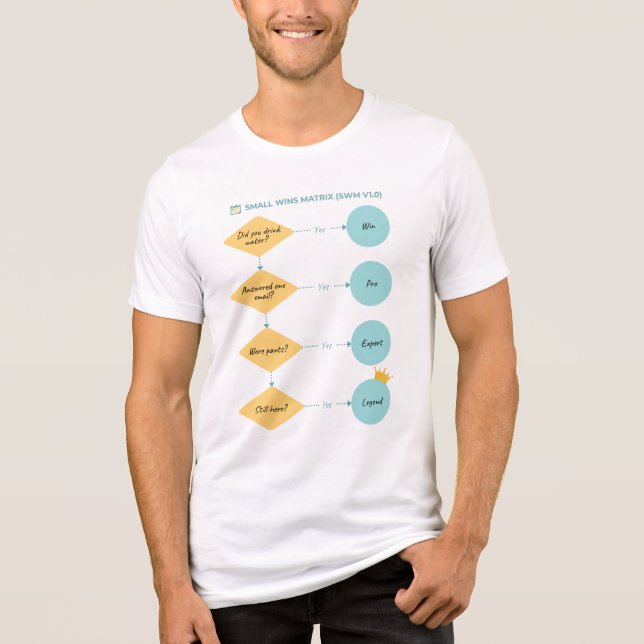 Small Wins Matrix (SWM v1.0) – Funny Flowchart Tri-Blend Shirt (Front)
