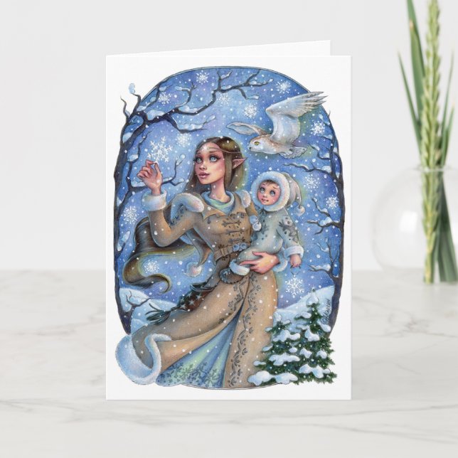 Small Wonders Elven Folded Greeting Card Winter (Front)