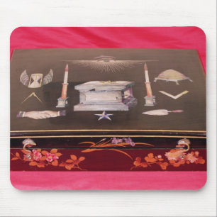 Small wooden case, with symbols of Freemasonry Mouse Mat