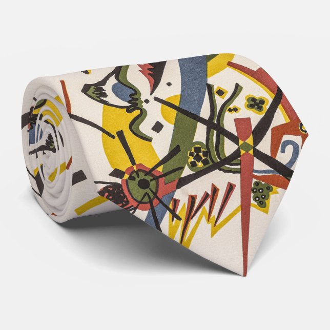 Small Worlds I - Wassily Kandinsky Neck Tie (Rolled)