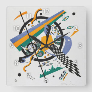 Small Worlds IV, Abstract, Wassily Kandinsky Square Wall Clock