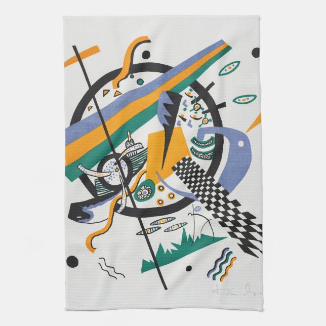 Small Worlds IV, Abstract, Wassily Kandinsky Tea Towel (Vertical)