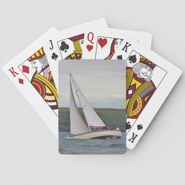 Small Yacht Sailing Hard Playing Cards (Back)