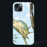 Small Yellow Bird Perched on a Branch Looking up iPhone 13 Case<br><div class="desc">This painting is perfect for your bird collection. The small yellow bird and blue pastel background of this image are simple yet soothing and could be easily added to any Zazzle product offered. Choose this artprint today.</div>
