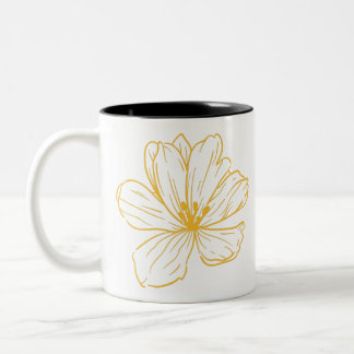 Small yellow flower - Kook Art Two-Tone Coffee Mug