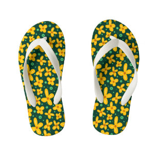 Small yellow flowers  kid's flip flops