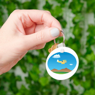Small Yellow Plane Key Ring