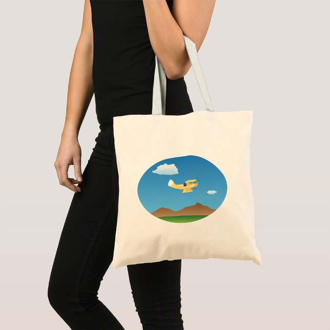 Small Yellow Plane Tote Bag (Creator Uploaded)