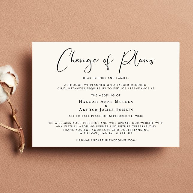 Smaller Downsized Wedding Change of Plans Cream Announcement (Creator Uploaded)
