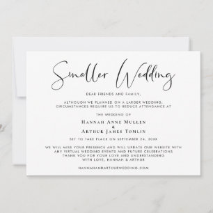 Smaller Downsized Wedding Elegant Announcement