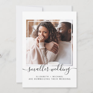Smaller Downsized Wedding Photo Announcement