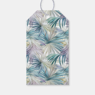 Smaller Print Pastel Palm Leaf Patterned Gift Tags