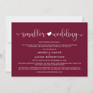 Smaller Reduced Wedding Update Burgundy Announcement
