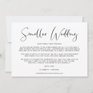 Smaller Wedding Change of Plans Elegant Announcement