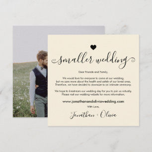 Smaller Wedding Cream Ivory Photo Downsize Wedding Announcement