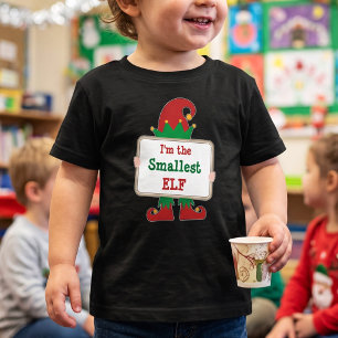 Smallest Elf - Customised - Matching Family Photo Toddler T-Shirt