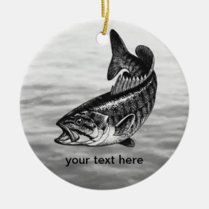 Smallmouth Bass Fishing Ceramic Tree Decoration