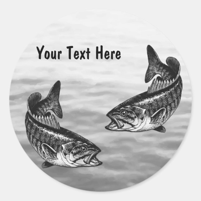 Smallmouth Bass Fishing Classic Round Sticker (Front)