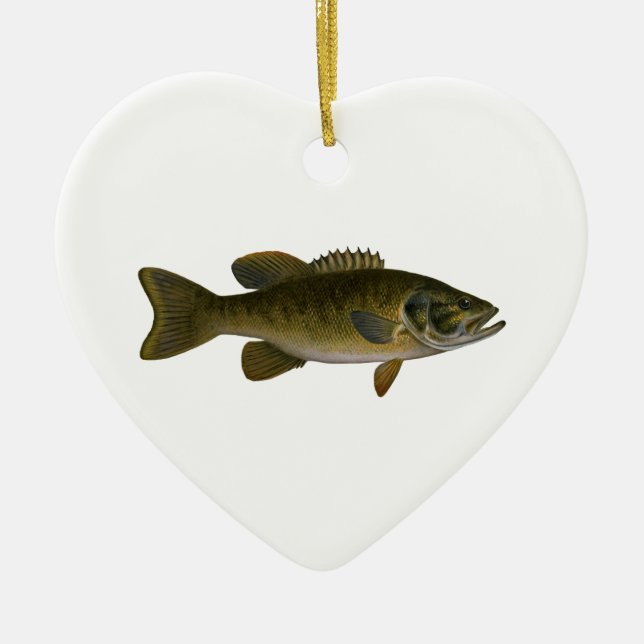 Smallmouth Bass Logo Ceramic Tree Decoration (Front)