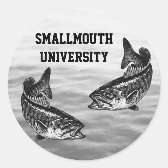 Smallmouth University - Bass Fishing Classic Round Sticker (Front)