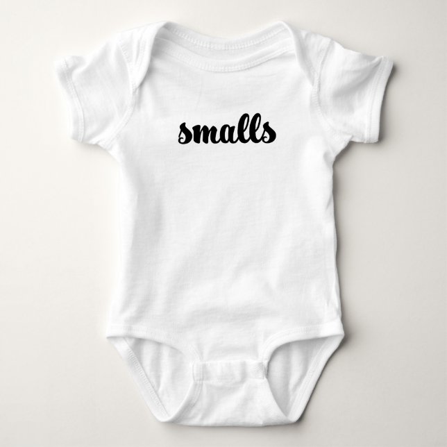 Smalls script Baby One Piece Bodysuit (Front)