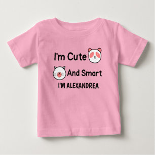  Smart And Cute Personalise  Baby T-Shirt