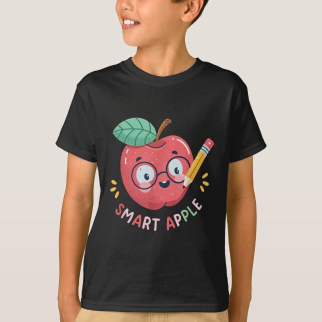Smart Apple Cute Funny Back To School  T-Shirt (Front)