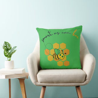 Smart As Can Bee Honeycomb Design Cushion