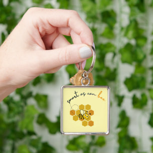 Smart As Can Bee Honeycomb Design Key Ring