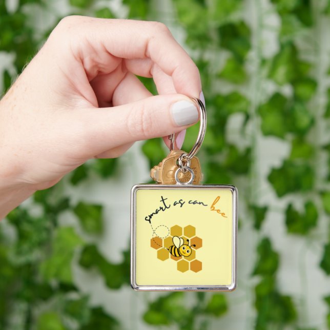 Smart As Can Bee Honeycomb Design  Key Ring (Hand)