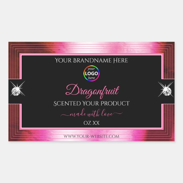 Smart Black Shiny Crimson Pink Logo Product Label (Front)