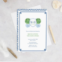 Smart Blue & Green Monogram Brunch With Newlyweds