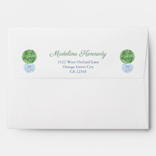 Smart Boxwood Ball Wedding Shower Return Address Envelope