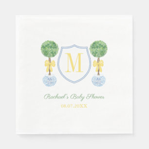 Smart Boxwood Monogram Baby or Wedding Shower Napkin