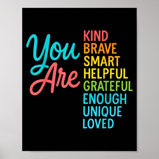 Smart Brave Strong Kind Teacher Back To School Poster (Front)