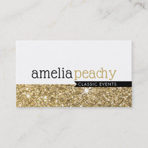 SMART BUSINESS CARD classy glamourous gold glitter