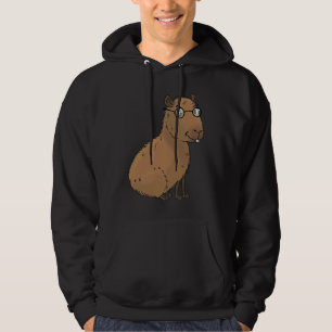 Smart Capybara with Glasses Work Outfit Home offic Hoodie