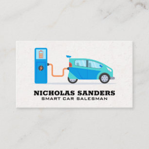 Smart Car Logo Charging Station Technology Business Card