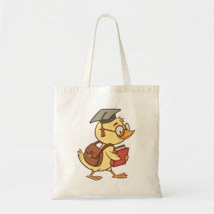 Smart Cartoon Duck Student Graduation Tote Bag