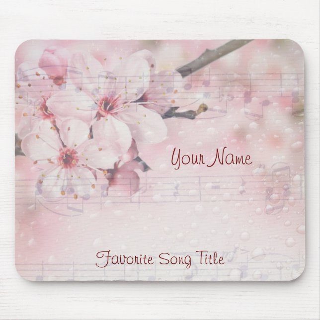 Smart Case iPad Cherry Blossoms Music Notes Mouse Mat (Front)