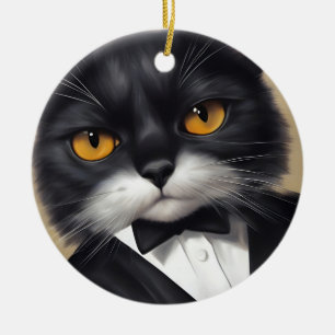 Smart Cat Ceramic Tree Decoration