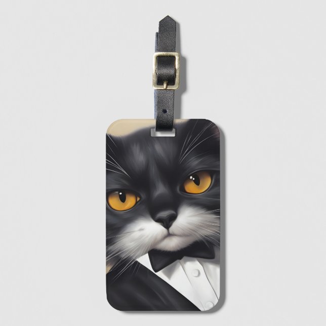 Smart Cat Luggage Tag (Front Vertical)