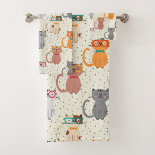 Smart Cats! Bath Towel Set
