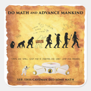 Smart Caveman: Do Math Advance Mankind Stickers